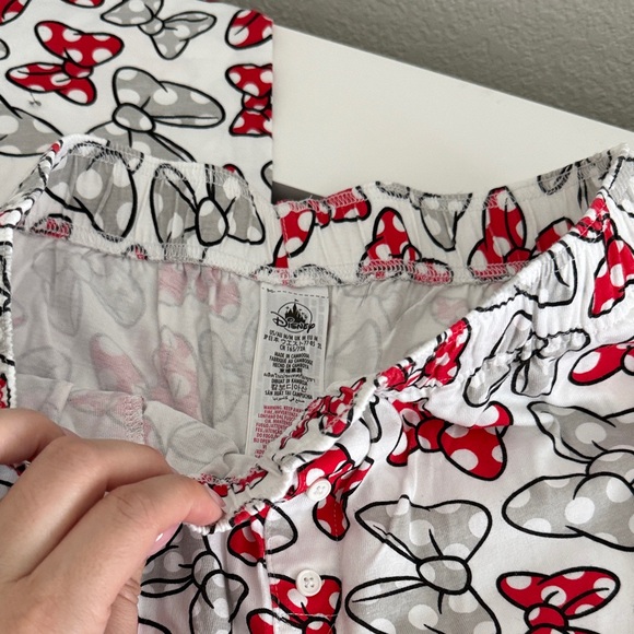Women’s Minnie Mouse Pajamas with Red and Gray Bow Print - Picture 3 of 8